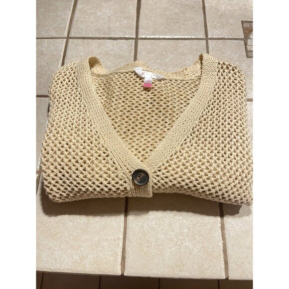 No Boundaries,Beige Crocheted Brown Button Down Sweater Cardigan 3XG (XXXL) (21) - Picture 17 of 17
